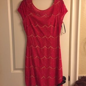 Bebe. Hot pink dress!